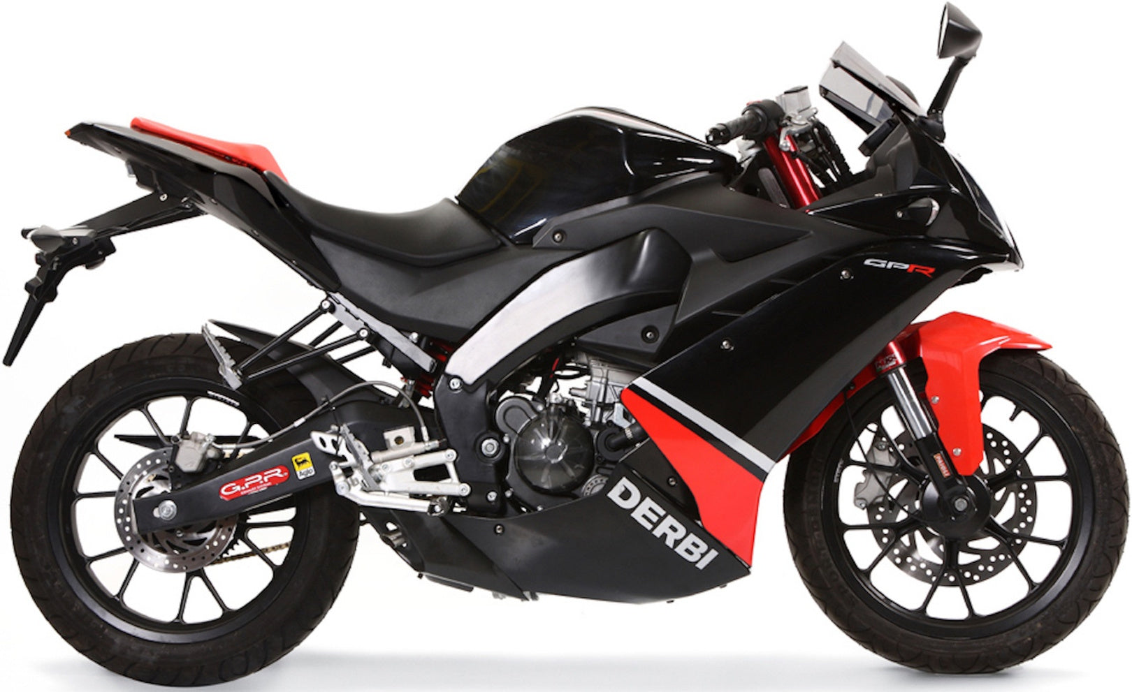 Complete Catalytic Exhaust System With Sound Certification Ghost Aluminium - Gpr Compatible With Derbi Gpr 125 (2009-2010)