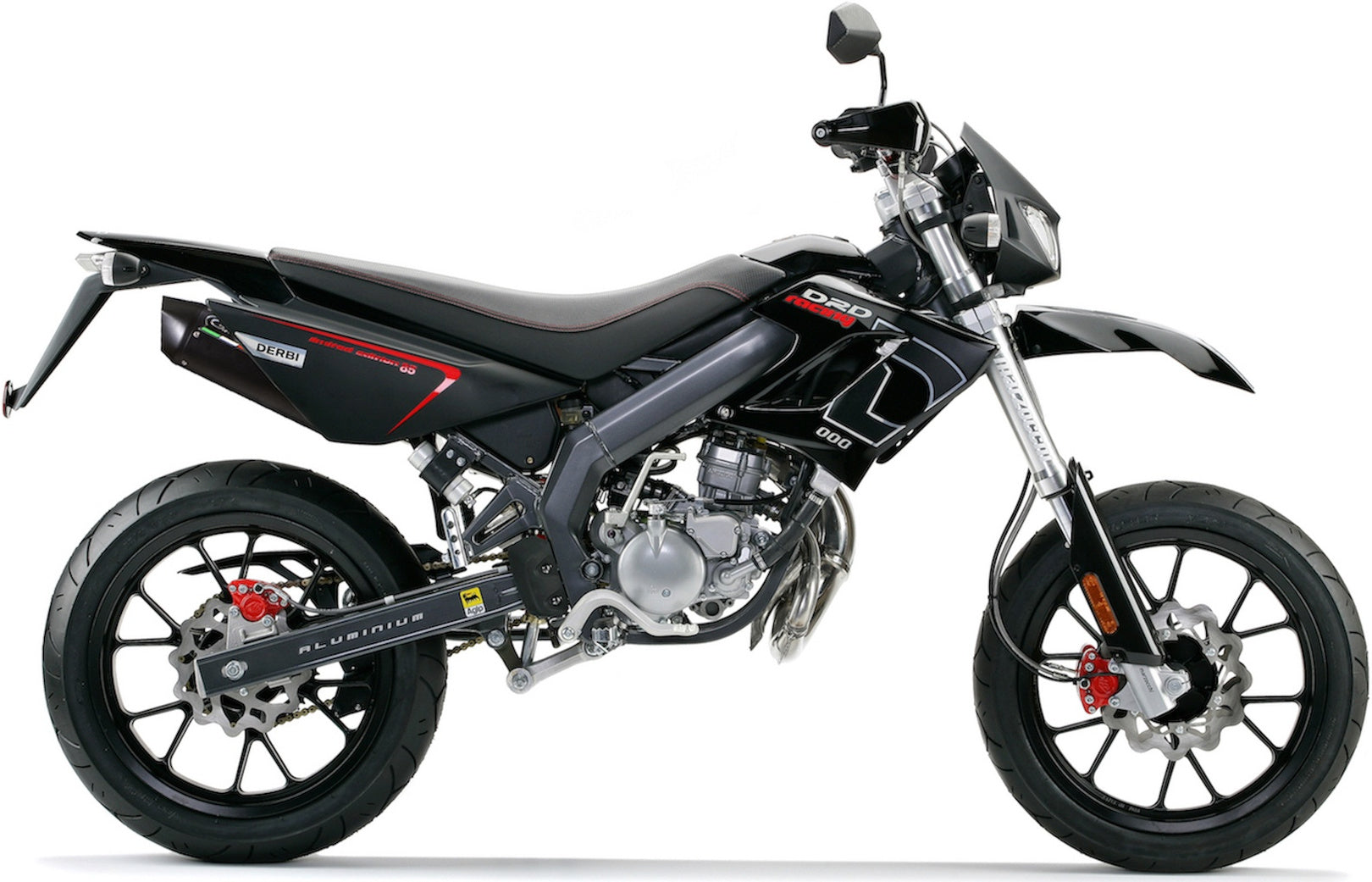 Exhaust Tip With Noise Certification Furore Aluminium Black - Gpr Compatible With Derbi Senda Drd 125 R - Sm (2009-2013)