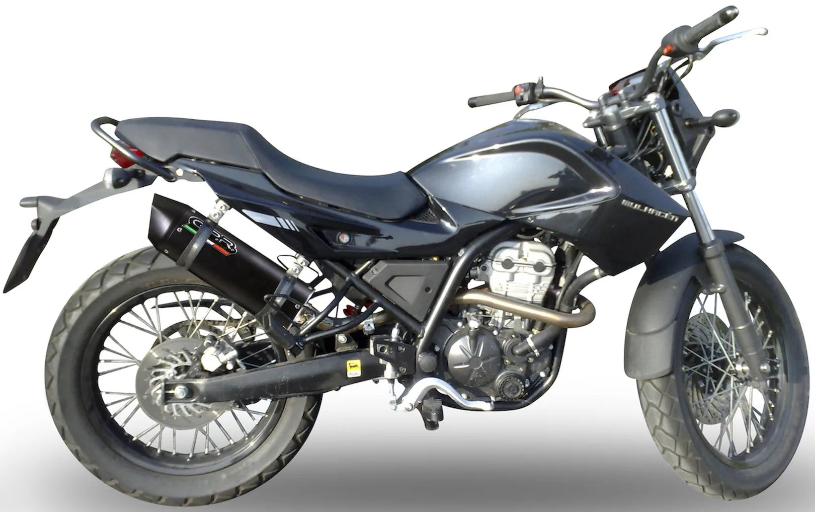 Tubo De Escape Con Homologación Acústica Furore Aluminio Negro - Gpr Compatible Con Derbi Mulhacèn (2006-2011)
