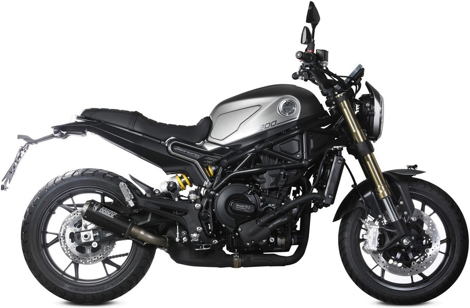 Uncatalysed Exhaust System Without Sound Certification Mk3 Carbon - Mivv Compatible With Benelli Leoncino 800 (2022-2024)