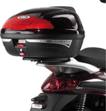 Monolock Vision Black Tech Top Case - 34 Lt Vision Technopolymer - Givi Compatible With Piaggio Beverly 400 (2004)