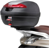 Monolock Alpina Black Aluminium Top Case - 44 Lt Alpina Aluminium - Givi Compatible With Piaggio Beverly 125 - 300 Ie (2010-2020)