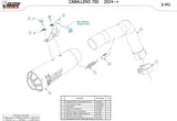 Tubo De Escape Con Homologación Acústica X-M1 Acero Negro - Mivv Compatible Con Fantic Motor Caballero 700 (2024)
