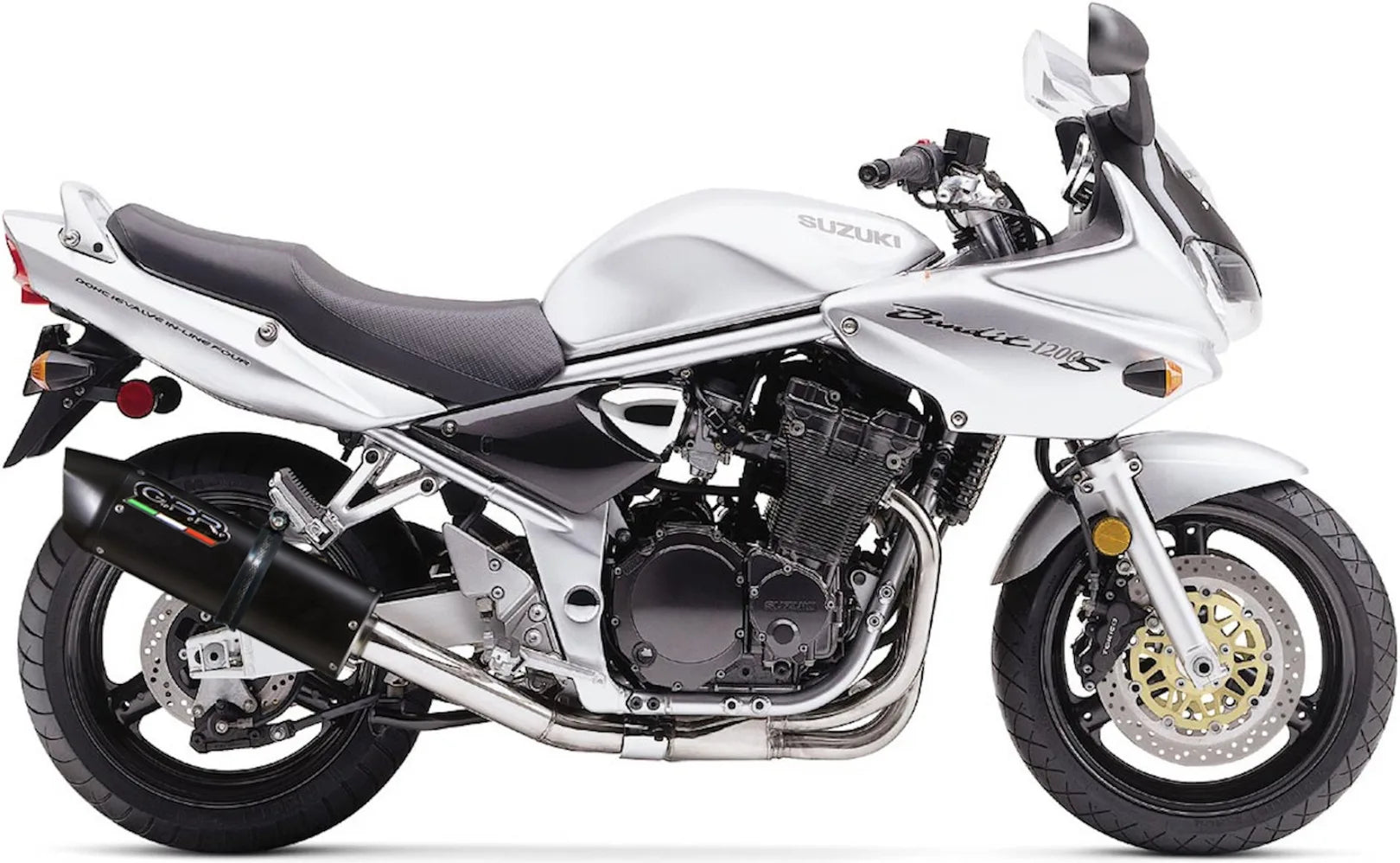 Tubo De Escape Con Catalizador Y Homologación Acústica Furore Aluminio Negro - Gpr Compatible Con Suzuki Gsf 1200 Bandit - S (2005-2006)