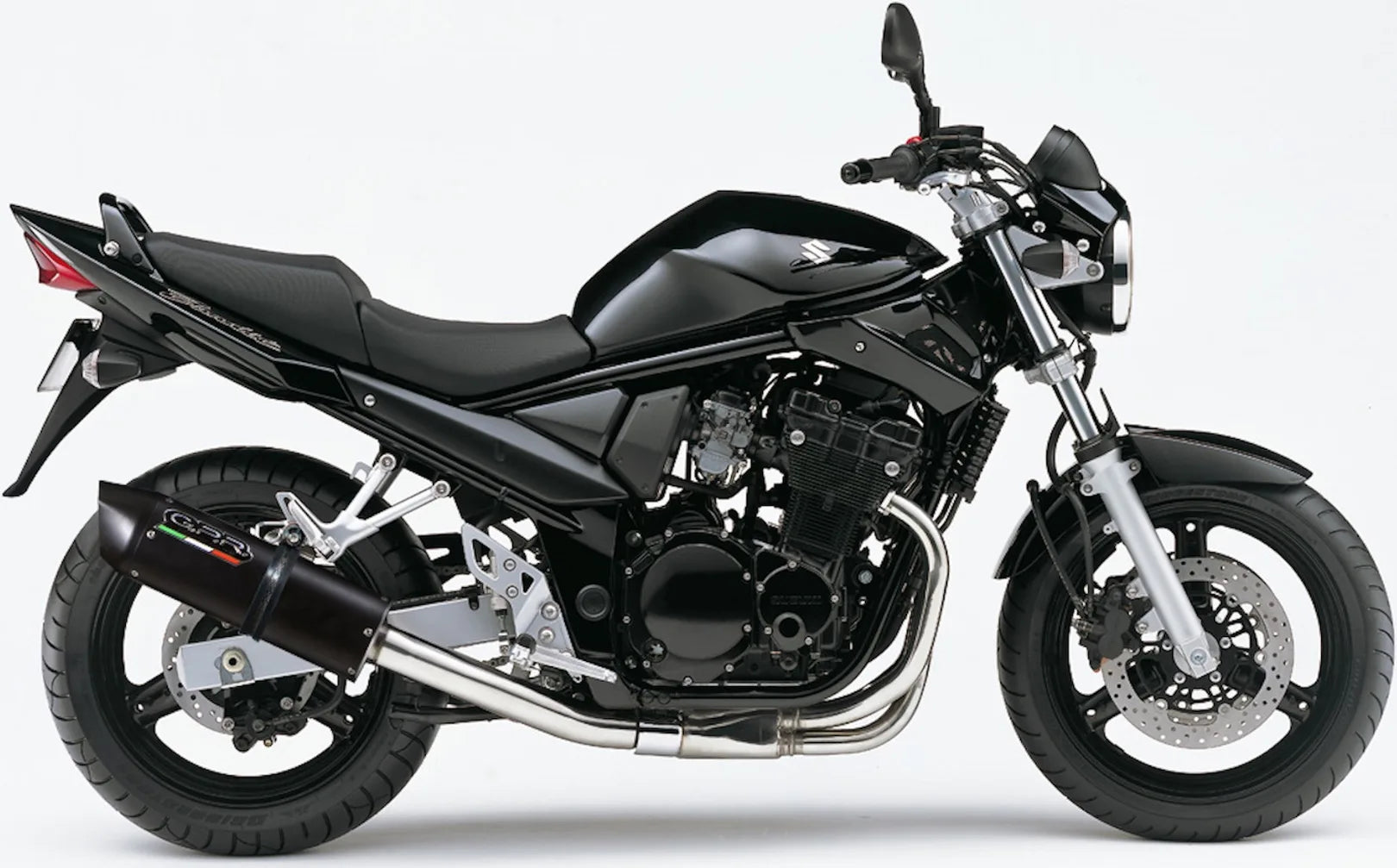Tubo De Escape Con Homologación Acústica Furore Aluminio Negro - Gpr Compatible Con Suzuki Gsf 650 Bandit - S (2005-2006)