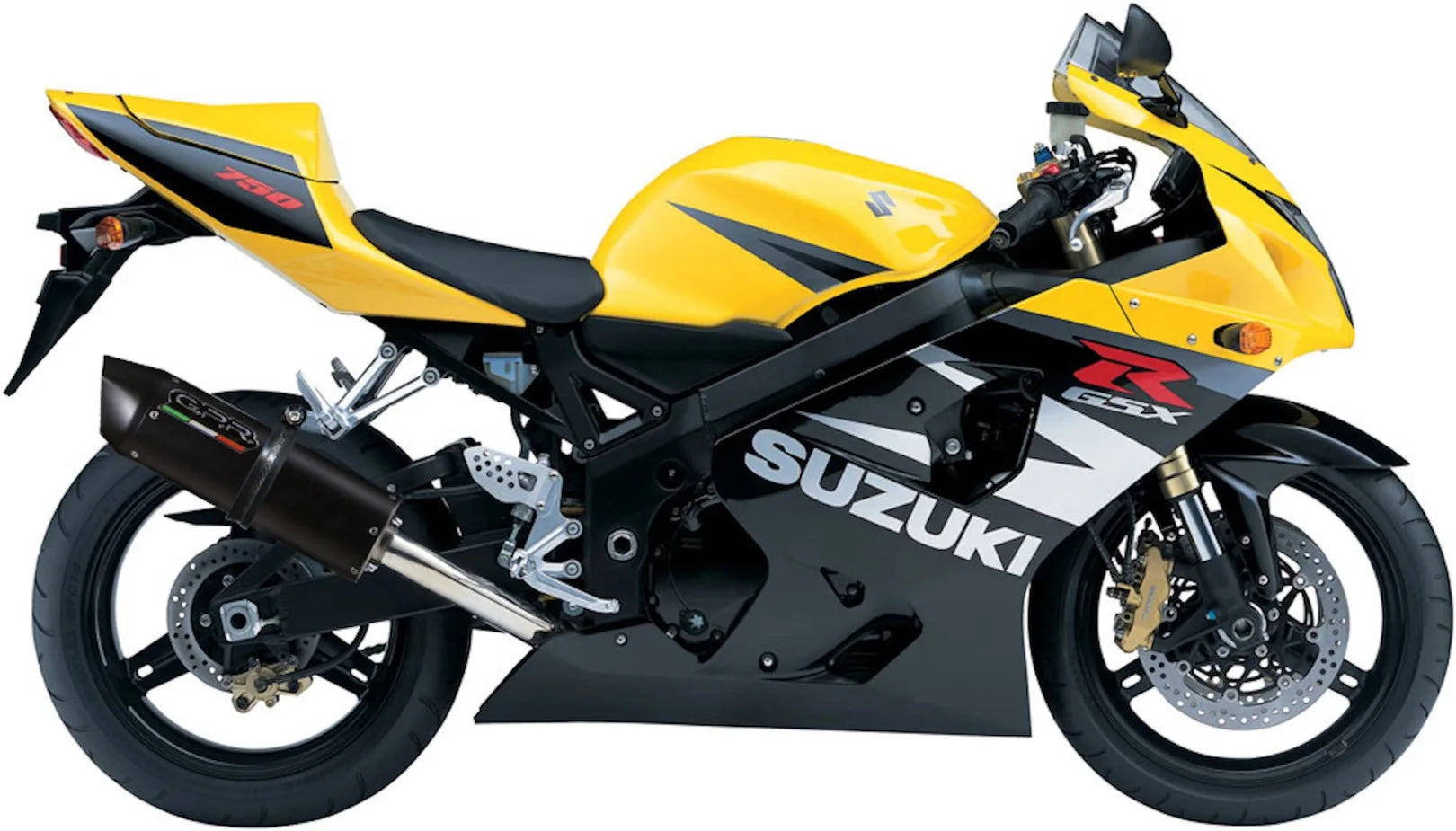 Tubo De Escape Con Catalizador Y Homologación Acústica Furore Aluminio Negro - Gpr Compatible Con Suzuki Gsx-R 750 Srad (2004-2005)