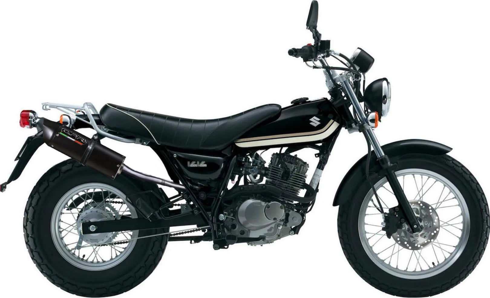 Tubo De Escape Sin Homologación Acústica Furore Aluminio Negro - Gpr Compatible Con Suzuki Rv 125 Van (2003-2017)
