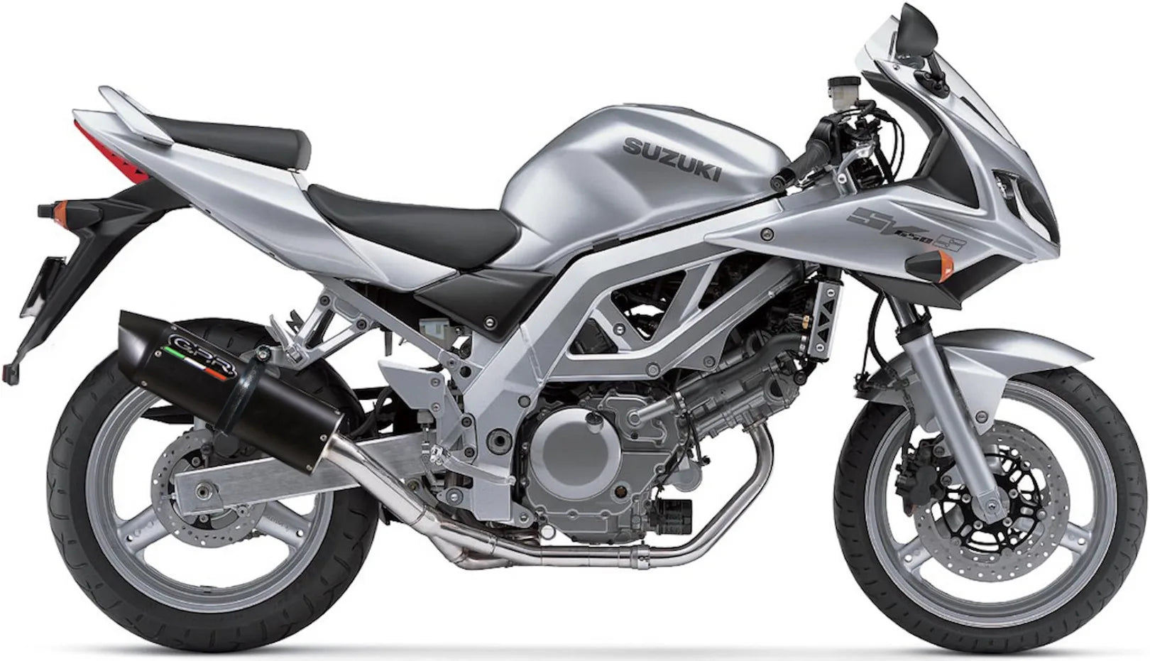 Tubo De Escape Con Homologación Acústica Furore Aluminio Negro - Gpr Compatible Con Suzuki Sv 650 - S (2003-2010)
