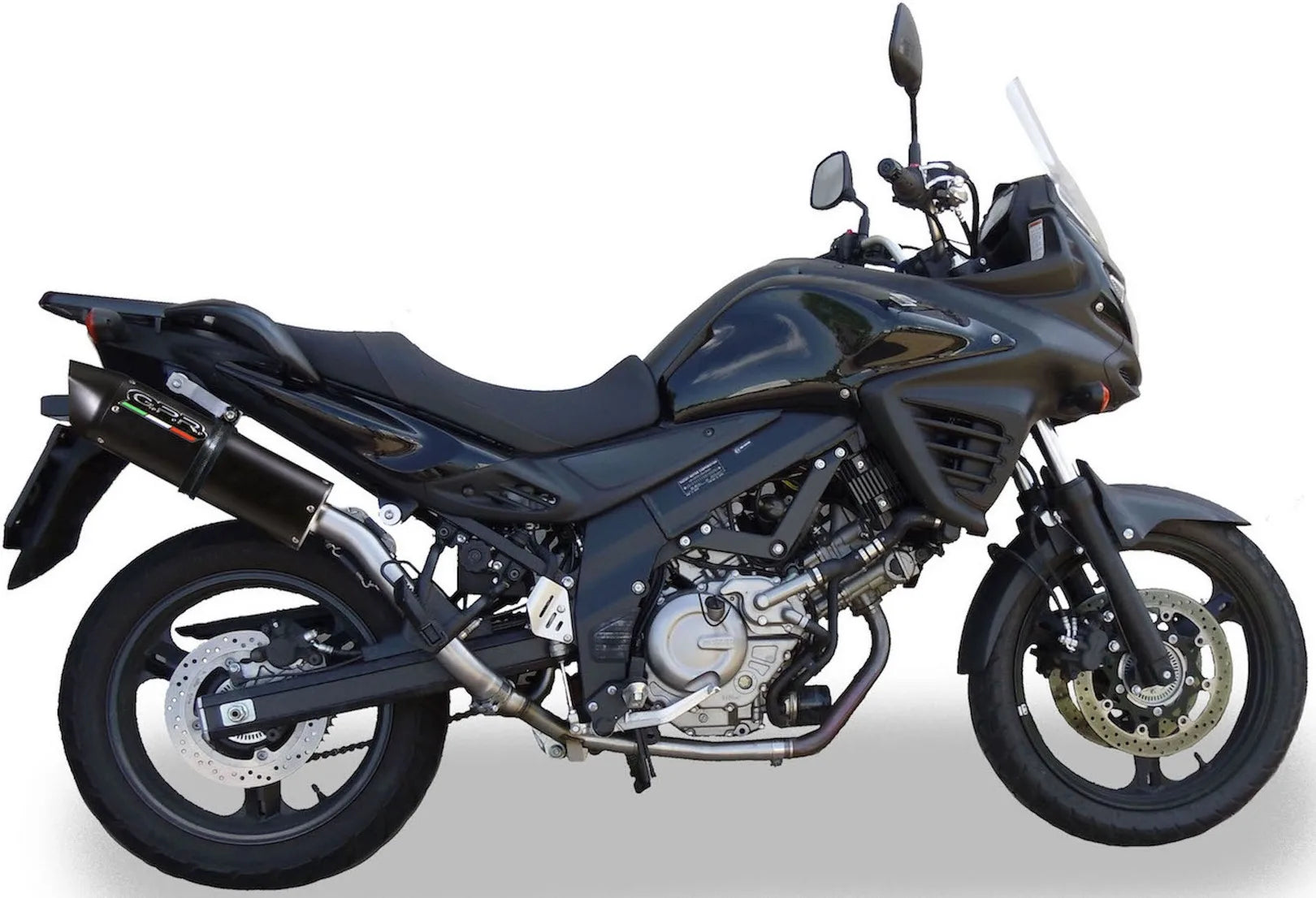 Tubo De Escape Con Catalizador Y Homologación Acústica Furore Aluminio Negro - Gpr Compatible Con Suzuki V-Strom Dl 650 (2012-2016)