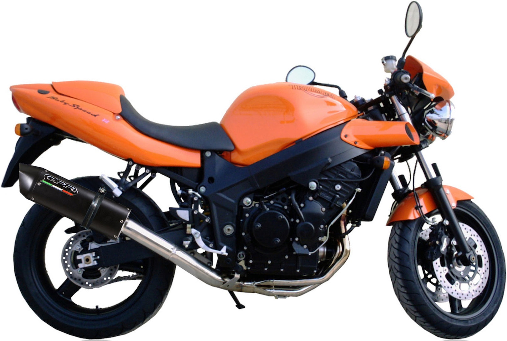 Exhaust Tip With Noise Certification Furore Aluminium Black - Gpr Compatible With Triumph Baby Speed (2002-2004)
