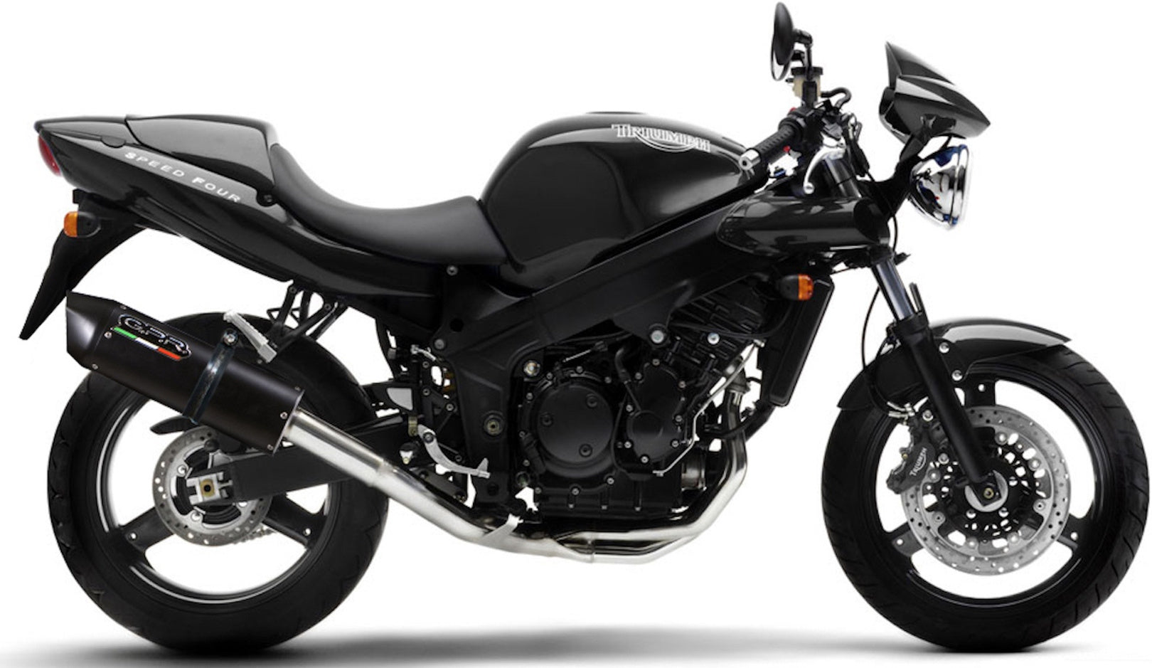 Exhaust Tip With Noise Certification Furore Aluminium Black - Gpr Compatible With Triumph Speed Four (2004-2006)