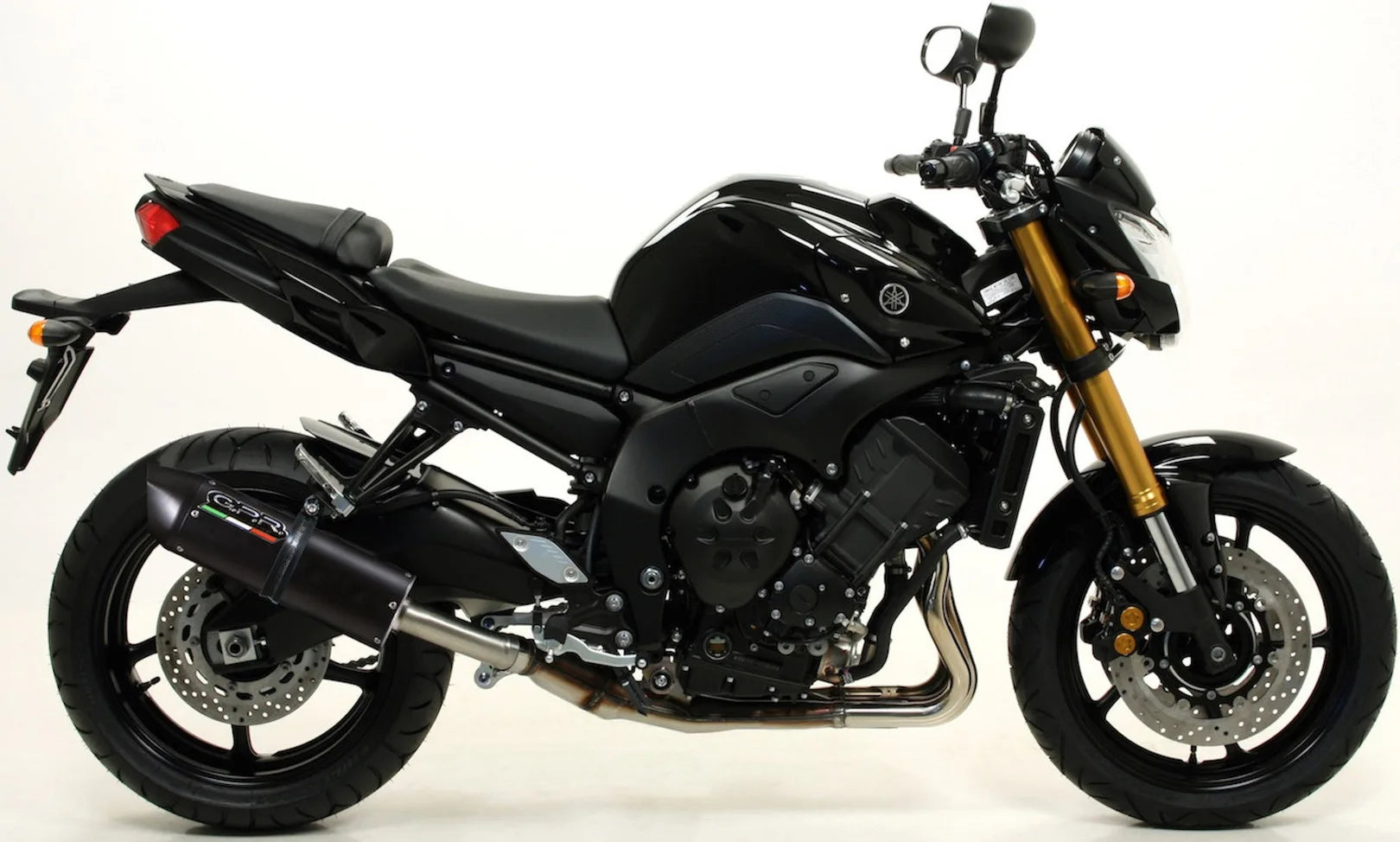 Tubo De Escape Con Homologación Acústica Furore Aluminio Negro - Gpr Compatible Con Yamaha Fz-8 (2010-2016)