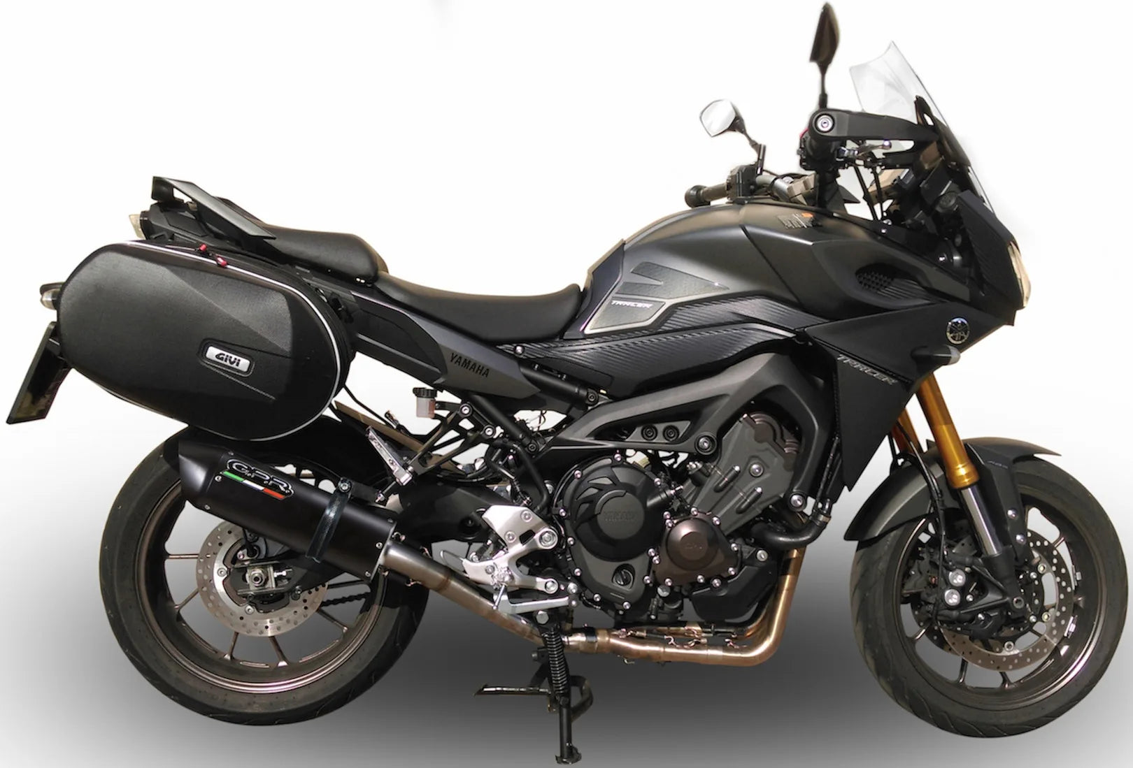 Sistema De Escape Completo Sin Catalizador Y Con Homologación Acústica Furore Aluminio Negro - Gpr Compatible Con Yamaha Tracer Fj-09 Tr (2015-2016)