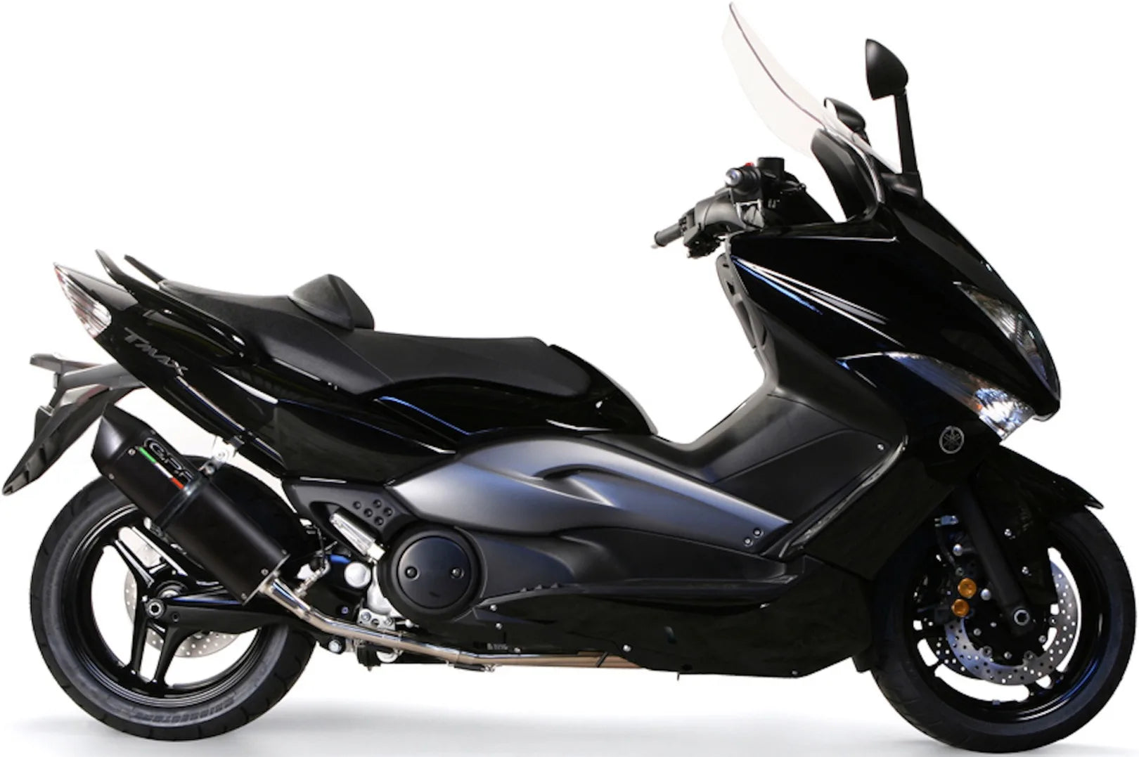 Sistema De Escape Completo Sin Catalizador Y Con Homologación Acústica Furore Aluminio Negro - Gpr Compatible Con Yamaha T-Max 500 (2001-2011)