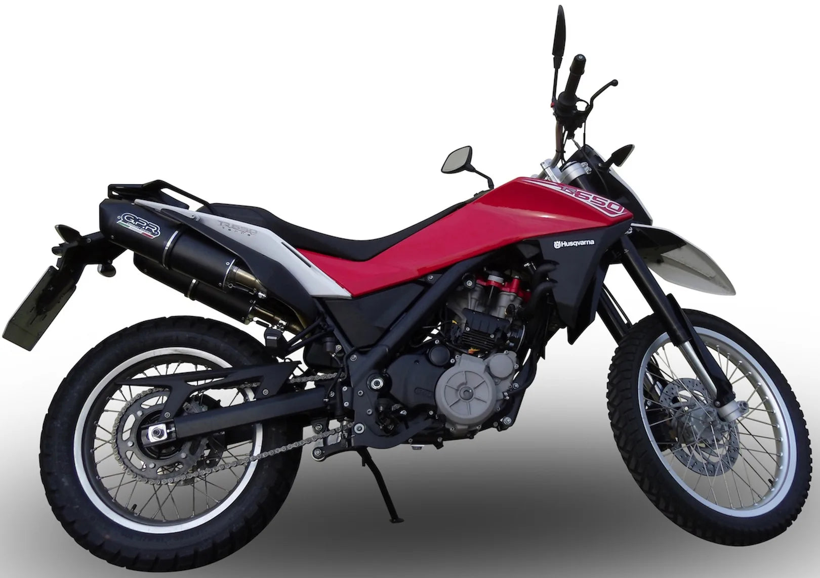 Sistema De Escape Completo Con Catalizador Y Homologación Acústica Furore Aluminio Negro - Gpr Compatible Con Husqvarna Tr 650 Terra - Strada (2013-2015)