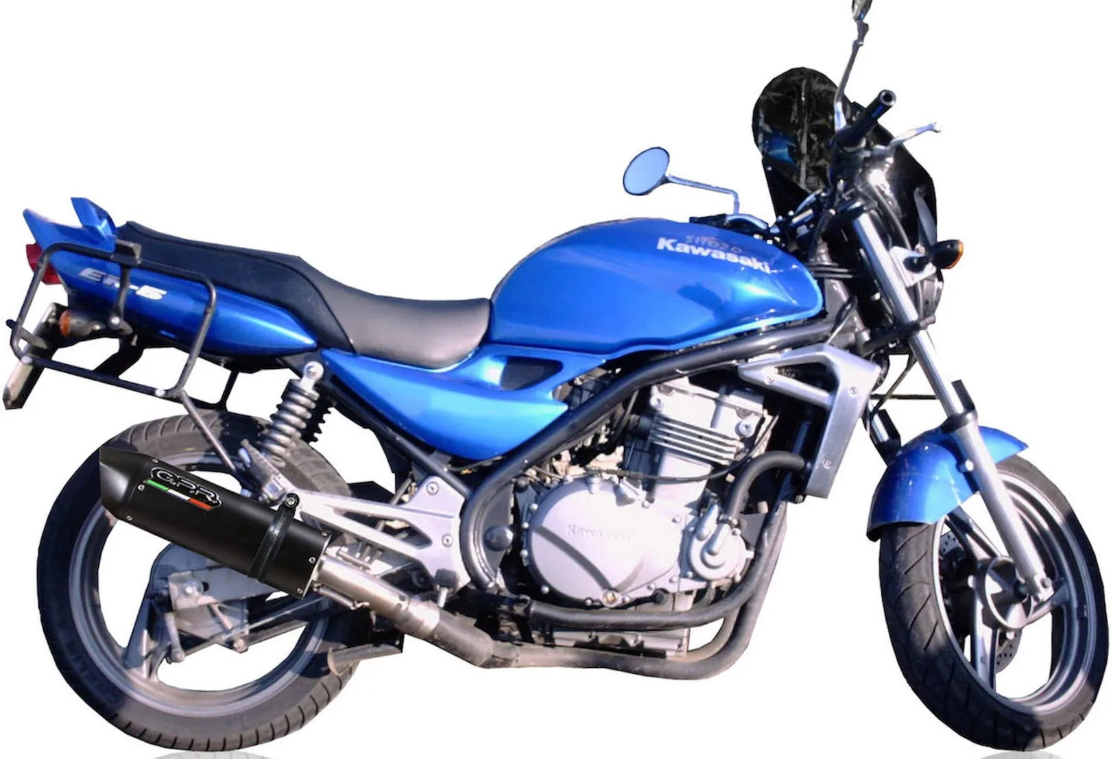 Tubo De Escape Con Homologación Acústica Furore Aluminio Negro - Gpr Compatible Con Kawasaki Er-5 500 (1996-2006)