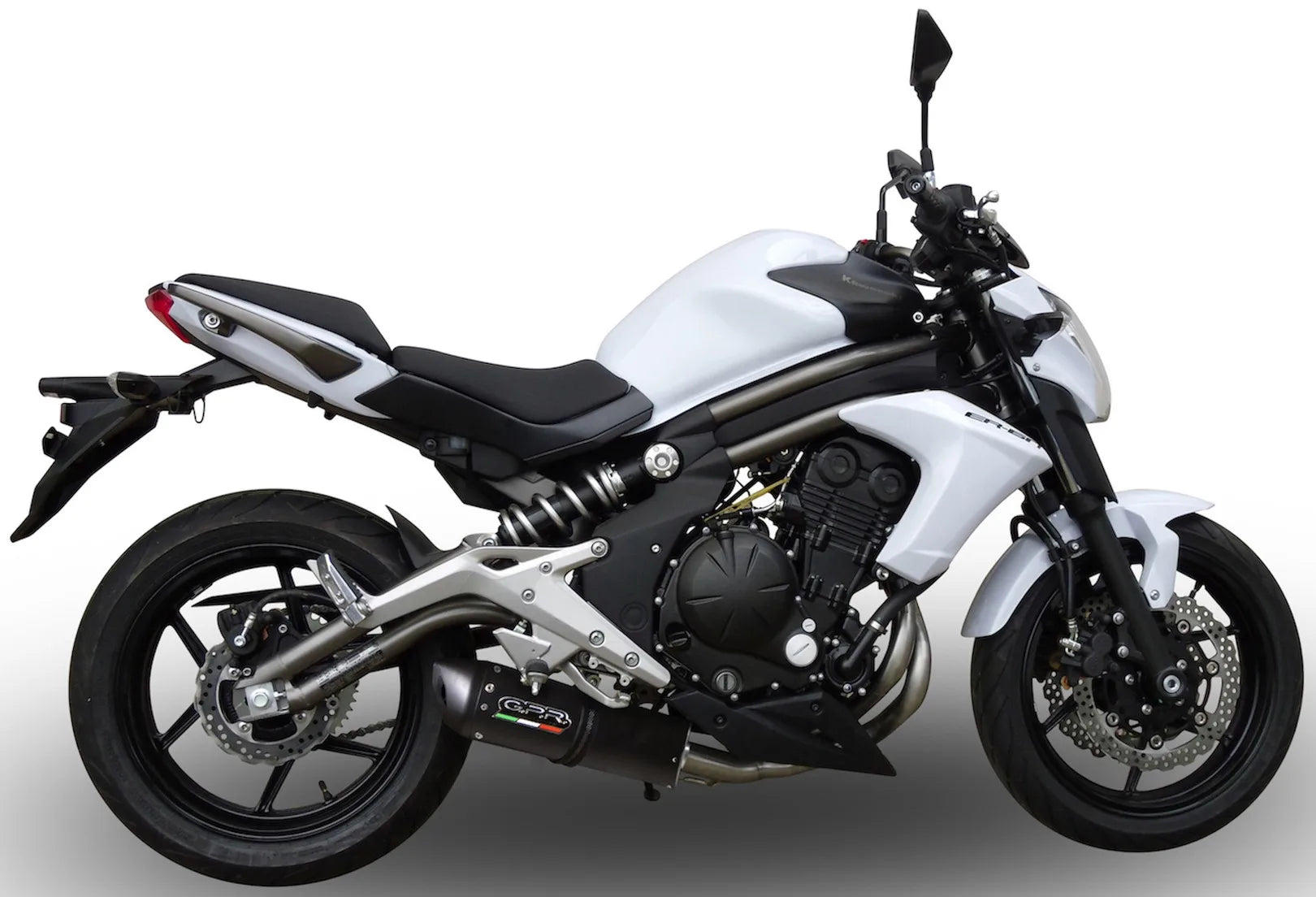 Tubo De Escape Con Catalizador Y Homologación Acústica Furore Aluminio Negro - Gpr Compatible Con Kawasaki Er-6 F (2005-2011)