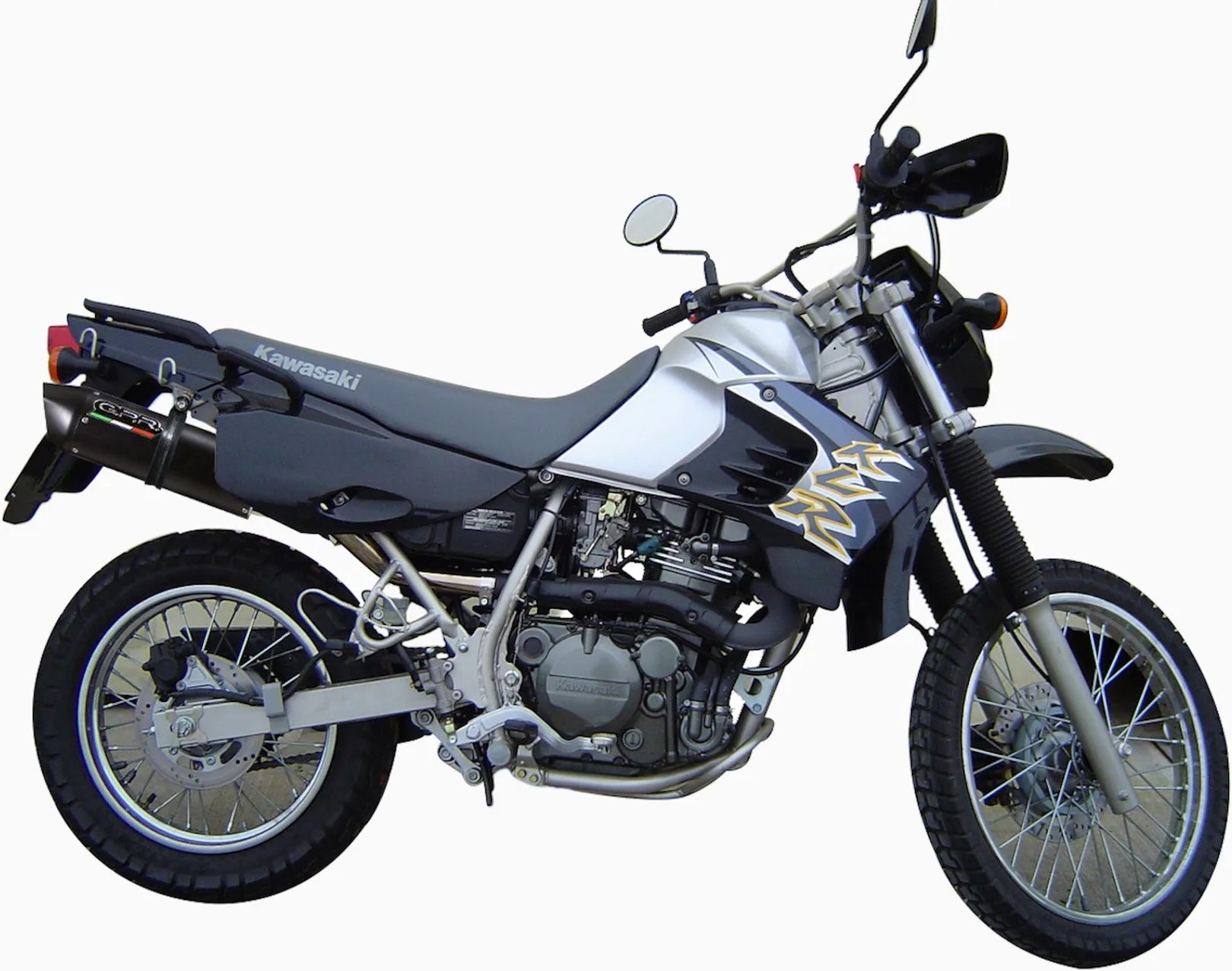Tubo De Escape Con Homologación Acústica Furore Aluminio Negro - Gpr Compatible Con Kawasaki Klr 600 (1985-2004)
