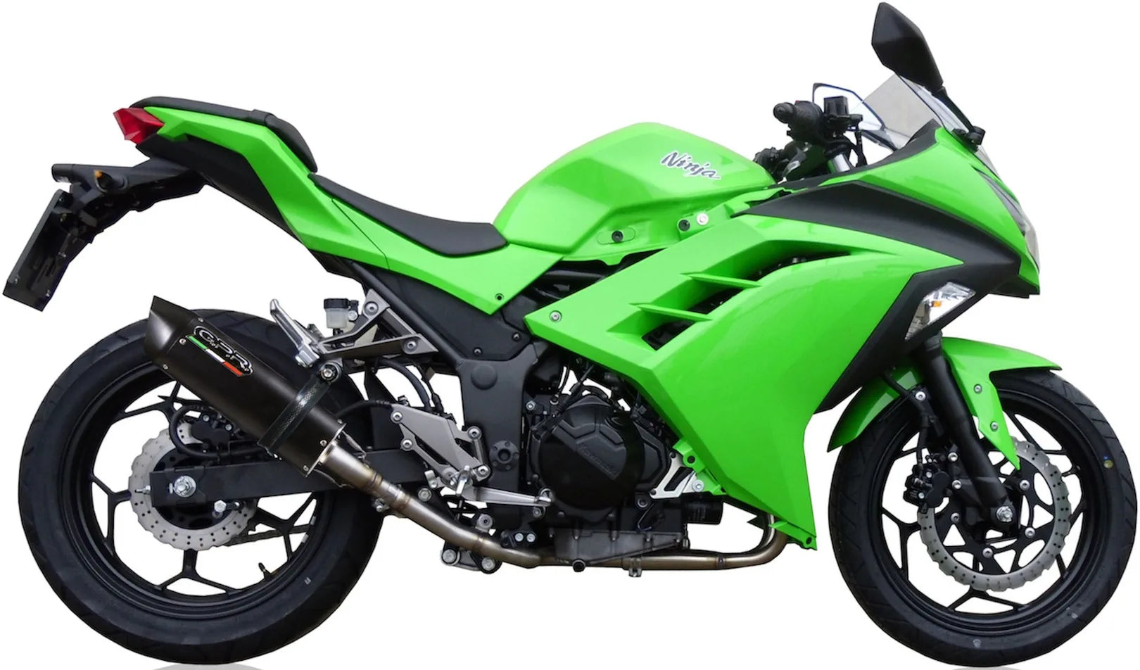 Sistema De Escape Completo Con Catalizador Y Homologación Acústica Furore Aluminio Negro - Gpr Compatible Con Kawasaki Ninja 300 R (2012-2017)