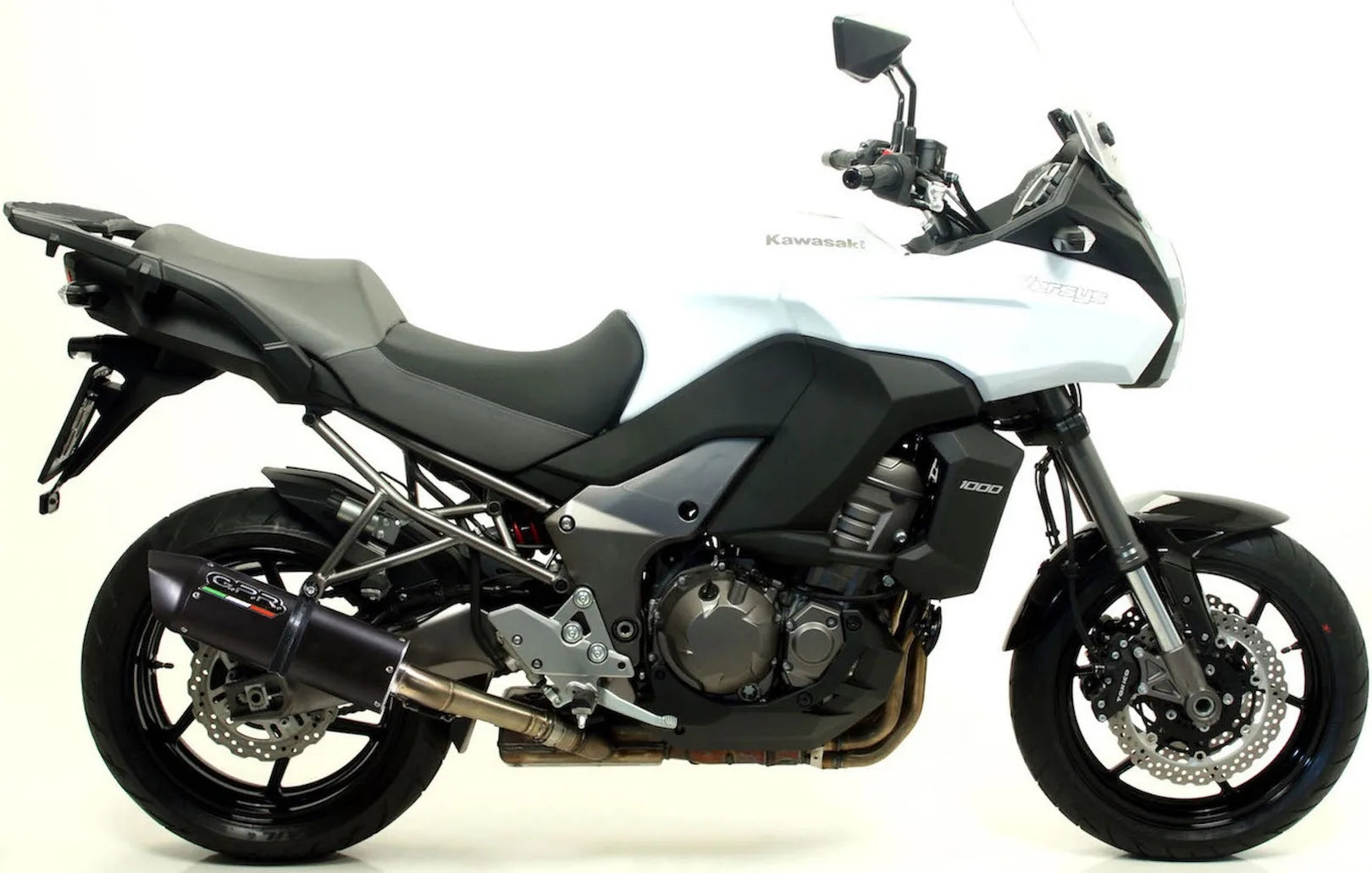 Tubo De Escape Con Homologación Acústica Furore Aluminio Negro - Gpr Compatible Con Kawasaki Versys 1000 Ie (2011-2013)