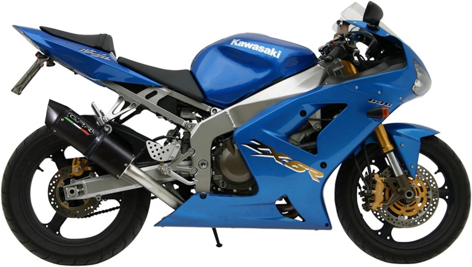 Tubo De Escape Con Homologación Acústica Furore Aluminio Negro - Gpr Compatible Con Kawasaki Zx 6R 636 (2003-2004)