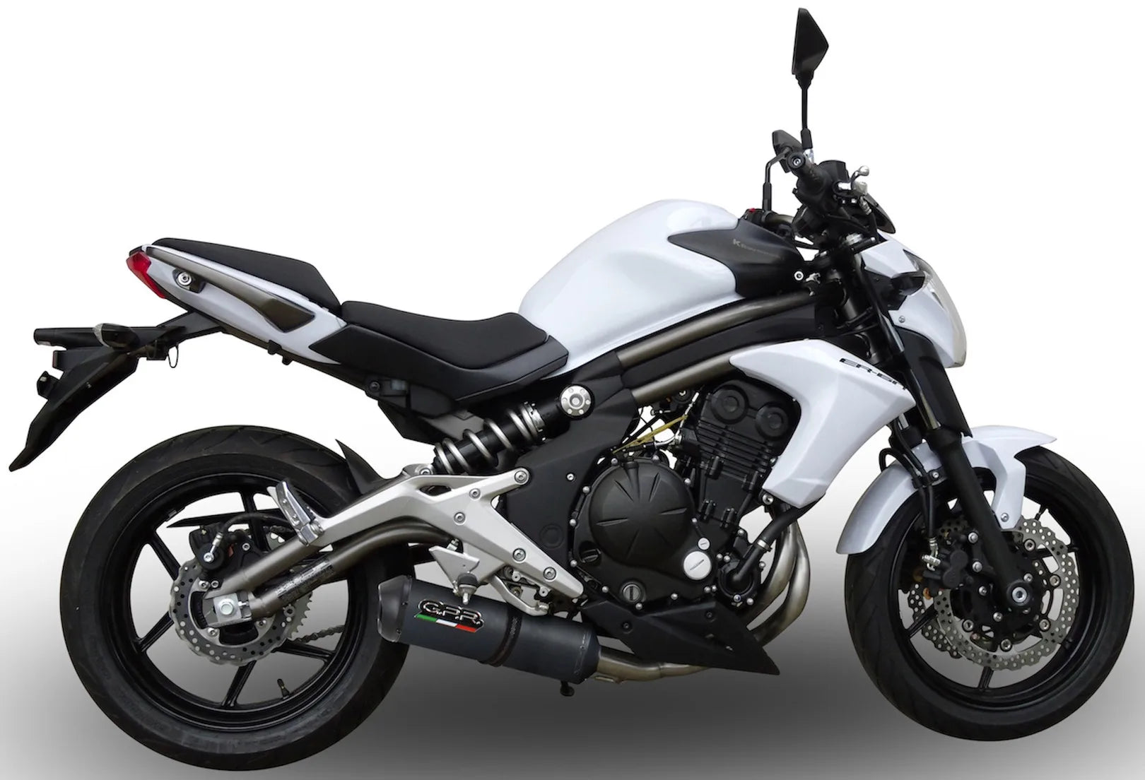 Tubo De Escape Con Homologación Acústica Ghisa Acero Negro - Gpr Compatible Con Kawasaki Er-6 N (2005-2011)