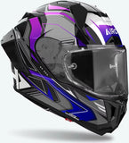 Casco Integral Para Moto Airoh Gp800 - Gp8Mu18 Hpc Carbon Azul Gloss Must Talla M