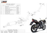 Sistema De Escape Completo Sin Catalizador Y Con Homologación Acústica Gp Carbono - Mivv Compatible Con Honda Cbr 125 R (2004-2010)