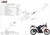 Tubo De Escape Sin Catalizador Y Con Homologación Acústica Gp Acero Negro - Mivv Compatible Con Honda Cbr 250 R (2011-2014)