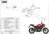 Tubo De Escape Con Homologación Acústica Gp Carbono - Mivv Compatible Con Honda Cb 500 F (2016-2018)