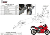 Tubo De Escape Con Homologación Acústica Oval Carbono Carbono - Mivv Compatible Con Honda Vfr 800 F (2014-2020)