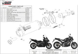 Tubo De Escape Con Homologación Acústica Oval Carbono Carbono - Mivv Compatible Con Honda Integra 750 (2016-2020)