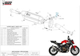 Tubo De Escape Con Homologación Acústica Suono Acero Negro Carbono - Mivv Compatible Con Honda Cb 500 F (2019-2024)