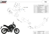 Sistema De Escape Completo Sin Catalizador Y Sin Homologación Acústica Mk3 Carbono - Mivv Compatible Con Honda Cb 125 R (2018-2020)