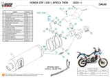 Tubo De Escape Con Homologación Acústica Dakar Acero - Mivv Compatible Con Honda Crf 1100 L Africa Twin (2020-2023)