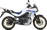 Sistema De Escape Completo Sin Catalizador Y Con Homologación Acústica Oval Acero Negro Carbono - Mivv Compatible Con Honda Xl 750 Transalp (2023-2024)