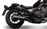 Tubo De Escape Con Homologación Acústica Acero Inox Negro - Termignoni Compatible Con Honda Rebel 500 (2018-2020)