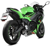 Complete Catalytic Exhaust System With Sound Certification Delta Race Stainless Steel Carbon Fiber End Cap - Mivv Compatible With Kawasaki Ninja 650 (2025-2026)