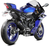 Complete Non-Catalytic Exhaust System With Sound Certification Ak-1 Steel Black Carbon Fiber End Cap - Mivv Compatible With Yamaha Mt-09 - Sp (2025-2026)