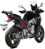 Exhaust Tip With Noise Certification Oval Steel Black Carbon Fiber End Cap - Mivv Compatible With Ducati Multistrada V4S (2025-2026)