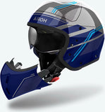 Casco Urban Para Moto Airoh J 110 - J1S18 Composite Carbon Azul Gloss Slim Talla Xs