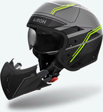 Casco Urban Para Moto Airoh J 110 - J1S31 Composite Carbon Amarillo Mate Slim Talla M
