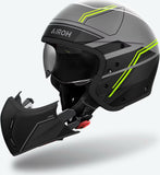 Urban Motorcycle Helmet Airoh J 110 - J1S31 Composite Carbon Matte Yellow Slim Size L