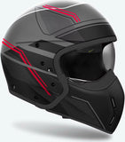 Casco Urban Para Moto Airoh J 110 - J1S55 Composite Carbon Rojo Mate Slim Talla Xl