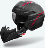 Casco Urban Para Moto Airoh J 110 - J1S55 Composite Carbon Rojo Mate Slim Talla Xl