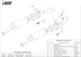 Escape Doble Con Homologación Acústica Gp Acero Negro - Mivv Compatible Con Kawasaki Z 1000 (2010-2013)