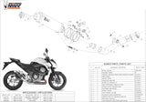 Tubo De Escape Con Homologación Acústica Gp Acero Negro - Mivv Compatible Con Kawasaki Z 800 E (2013-2016)