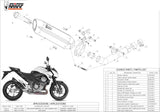 Tubo De Escape Con Homologación Acústica Suono Acero Negro Carbono - Mivv Compatible Con Kawasaki Z 800 E (2013-2016)