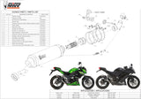 Exhaust Tip With Noise Certification Gp Carbon - Mivv Compatible With Kawasaki Z 300 (2015-2016)