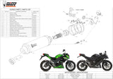 Tubo De Escape Con Homologación Acústica Gp Acero Negro - Mivv Compatible Con Kawasaki Z 300 (2015-2016)